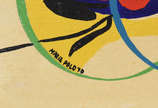 Maria Polo (1937-1983), Sem título - 1970  	 
Óleo s/ tela                    	
21 x 27 cm
Ass. inferior esquerdo
Apresenta etiqueta da Mini Gallery.                  	N
