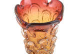 Vaso em vidro artístico soprado de Murano - Técnicas de bolhas de ar e repuxados a quente para aumentar a reflexão da luz.

32 x  24 (diâmetro) cm