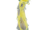 Vaso em vidro artístico soprado de Murano - Técnicas de bolhas de ar e repuxados a quente para aumentar a reflexão da luz.
43  x 10  cm