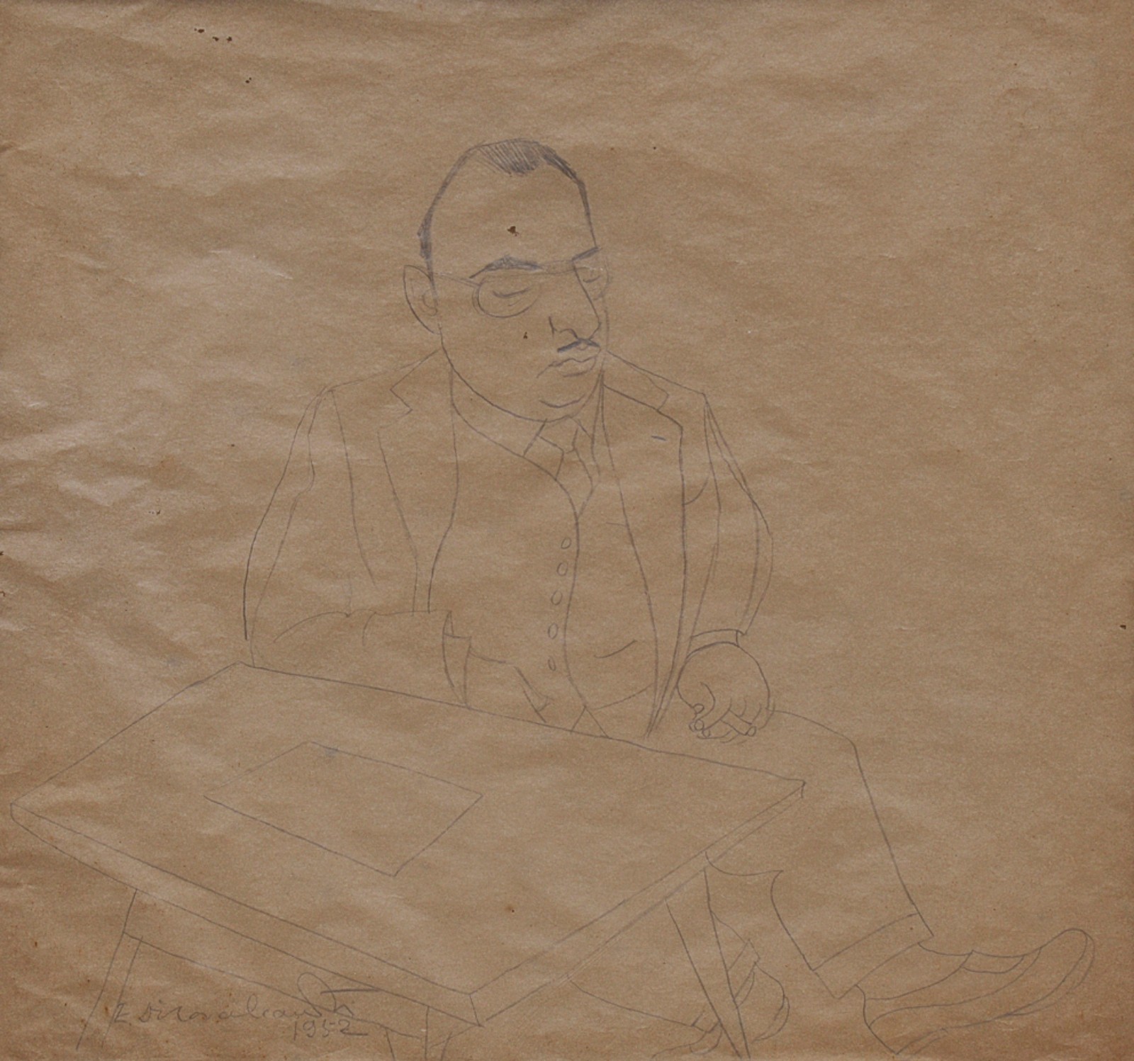 Di Cavalcanti (1897-1976), Homen fumando, 1952 - foto 1 de 3