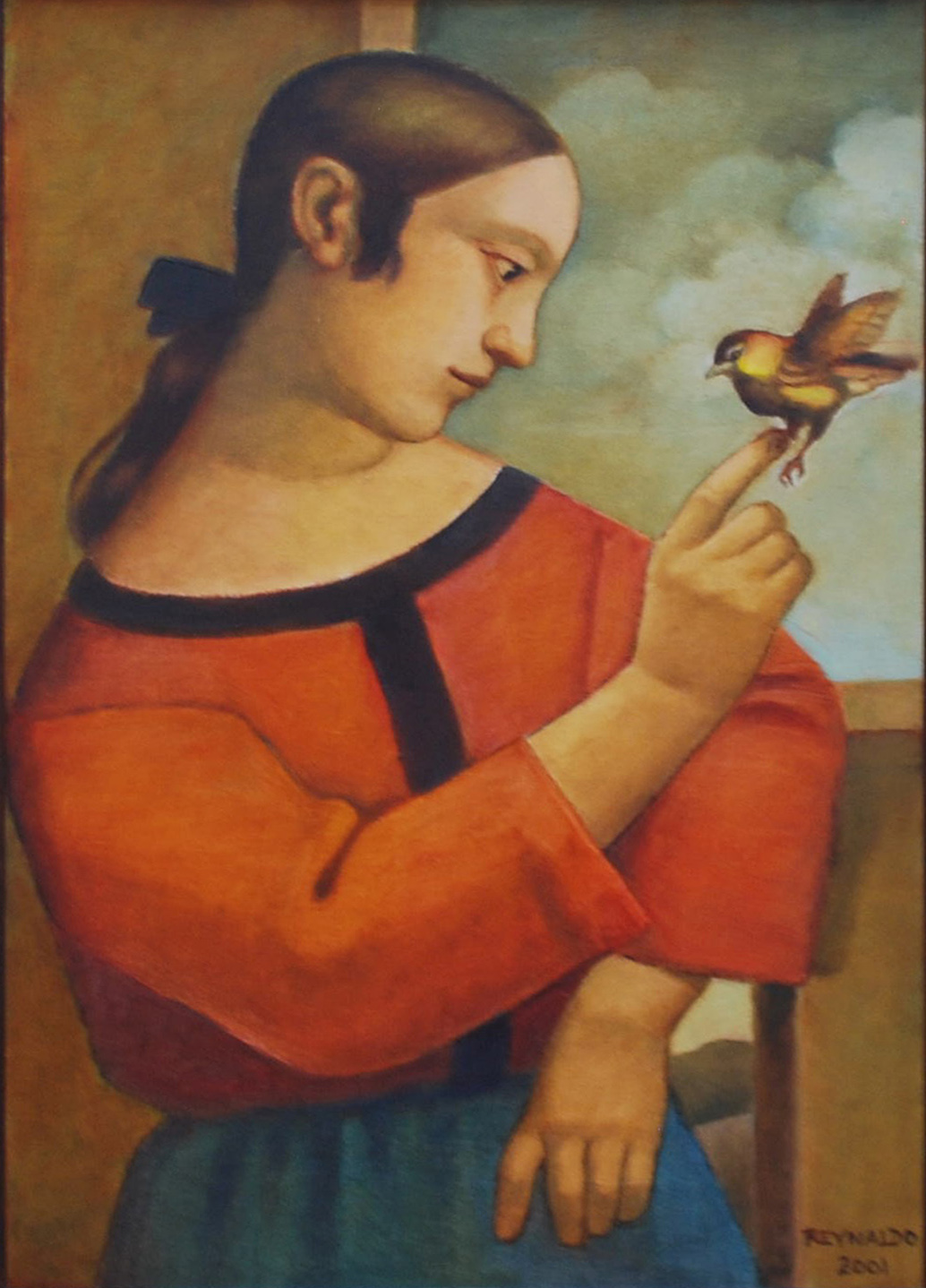 Reynaldo Fonseca (1925-2019), Figura com pássaro - foto 1 de 2
