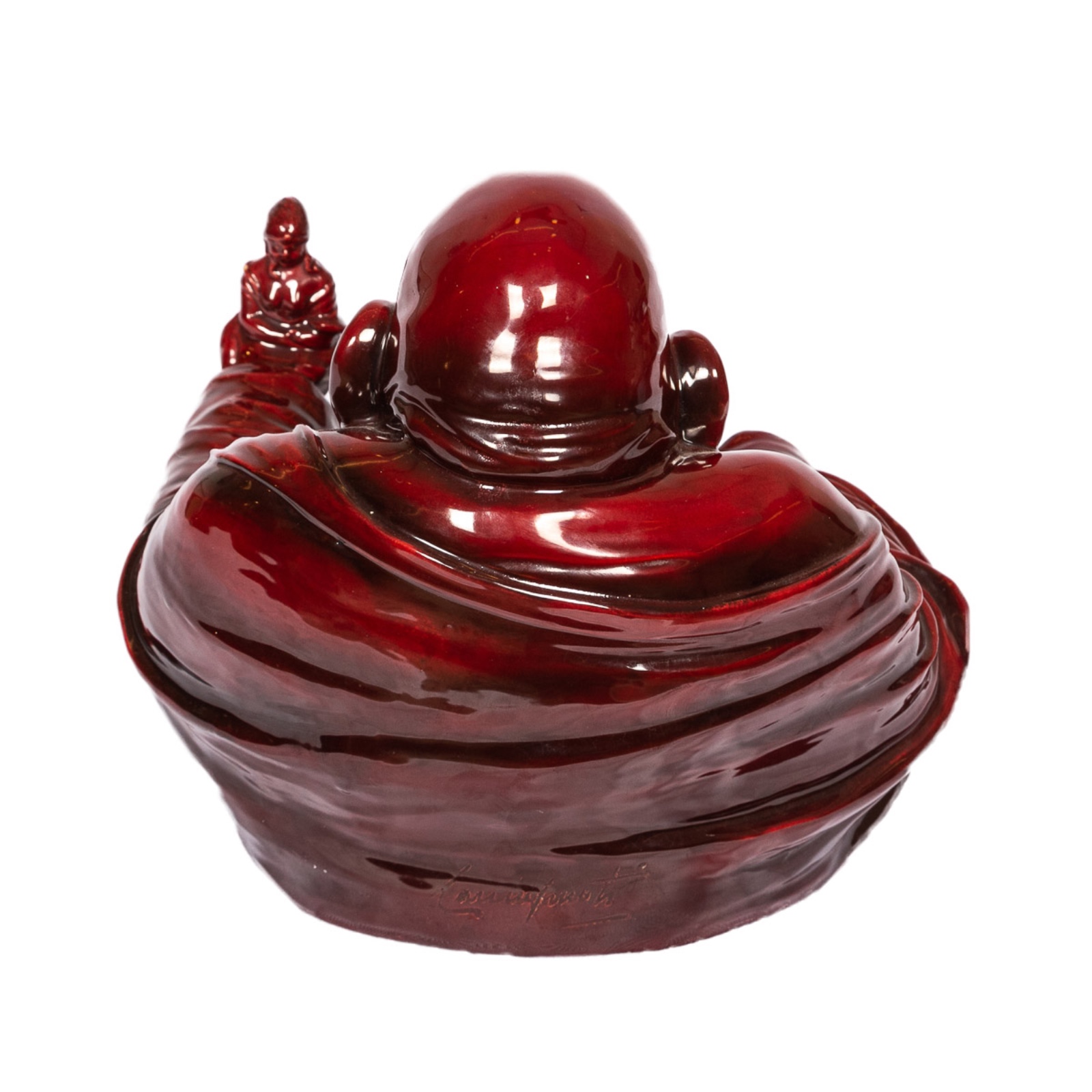 Escultura em porcelana italiana Art Déco na cor vermelho intenso... - foto 3 de 4