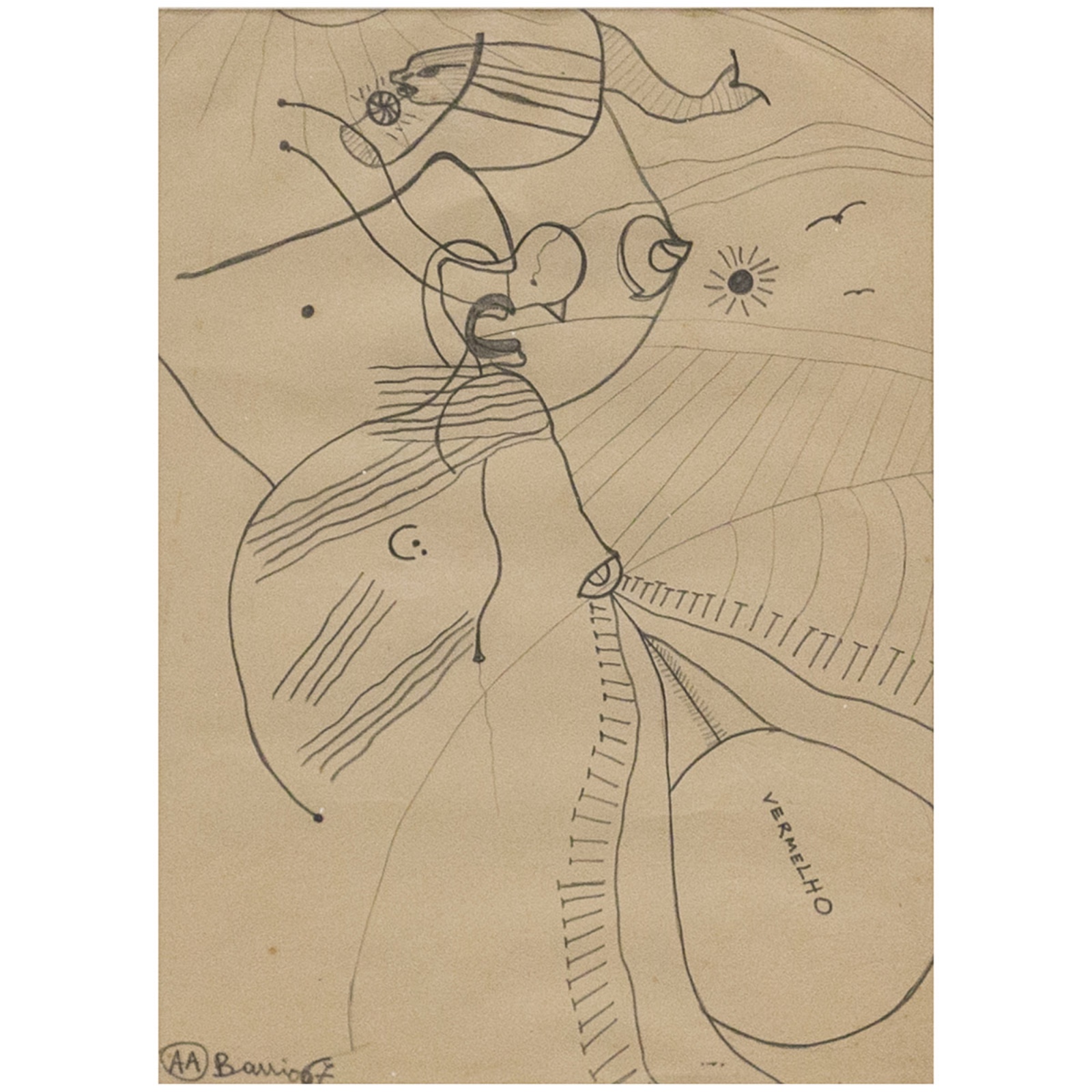 Artur Barrio (1945), Composição erótica "Vermelho",1967 - foto 1 de 3