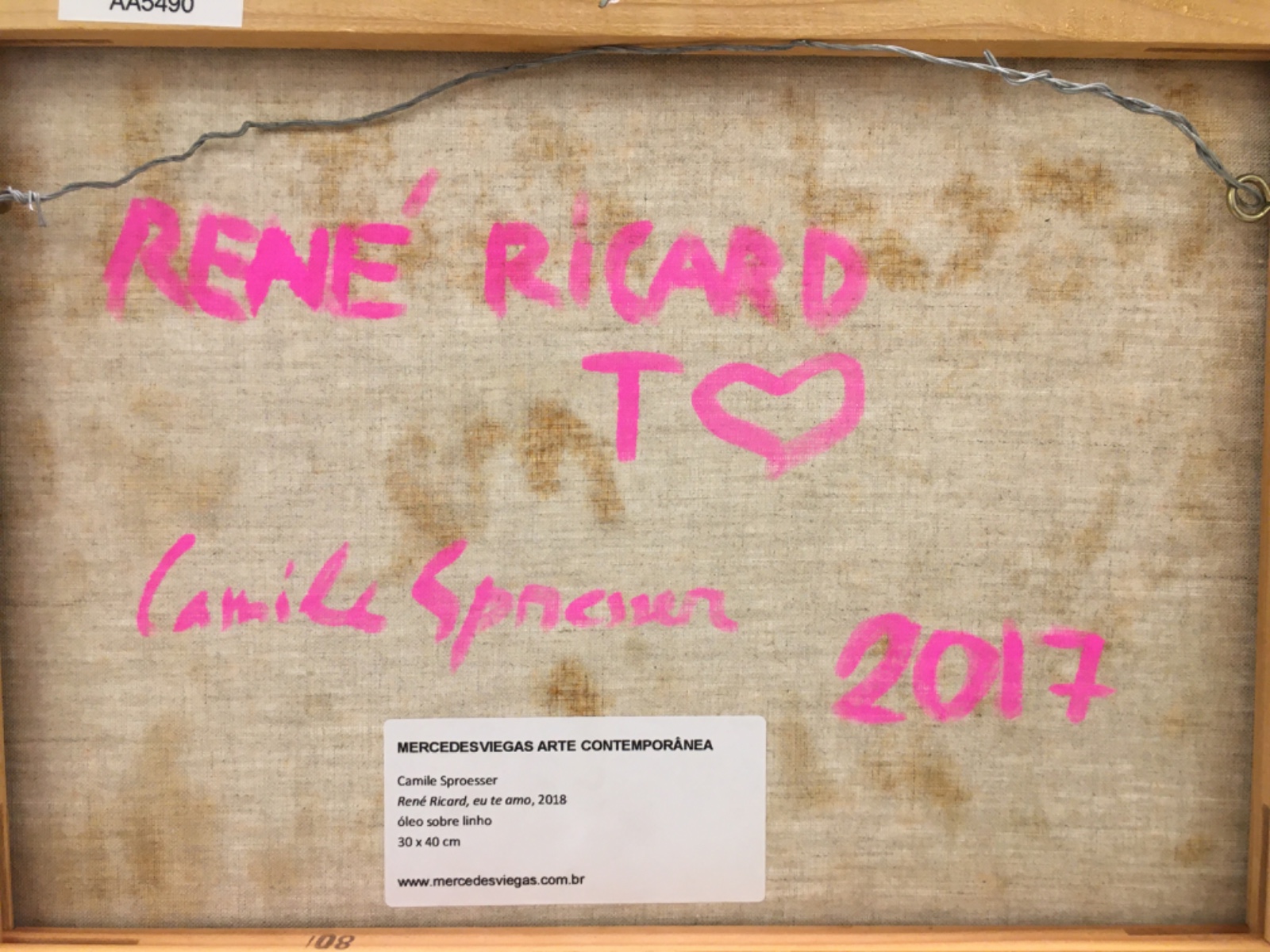 Camile Sproesser (1985), René Ricard te amo, 2018 - foto 2 de 2