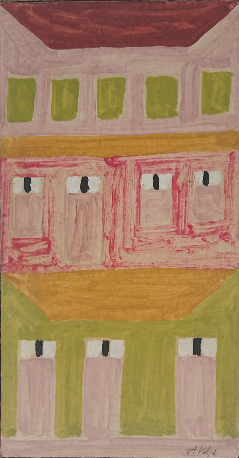 Alfredo Volpi (1896-1988), Fachada,  Déc. 50 - foto 1 de 3