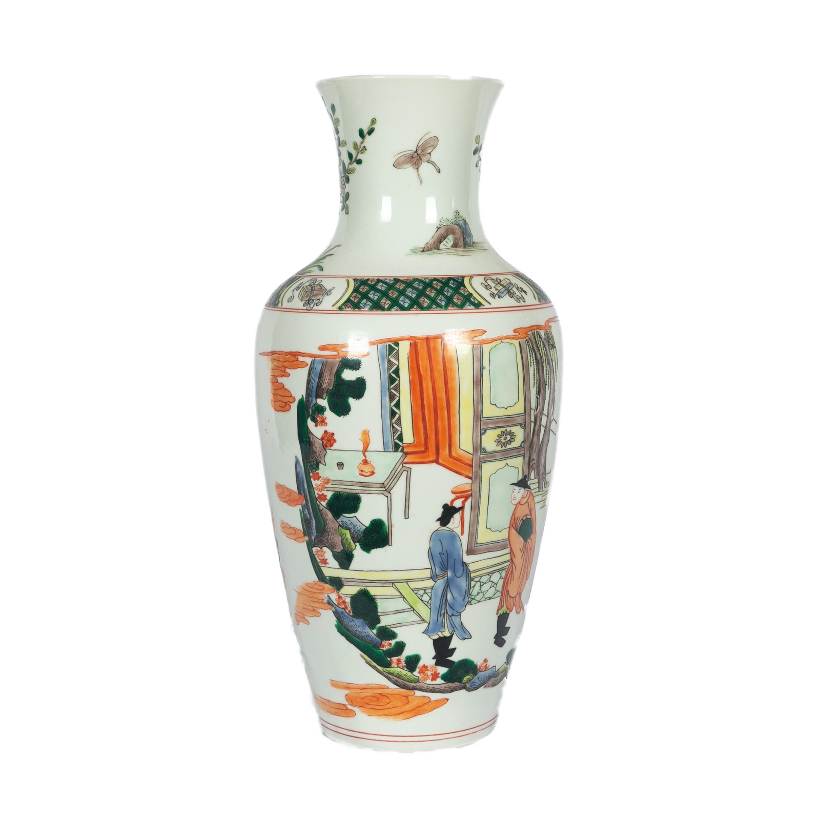 Vaso de formato balaústre em porcelana chinesa decorado em esmaltes... - foto 2 de 3