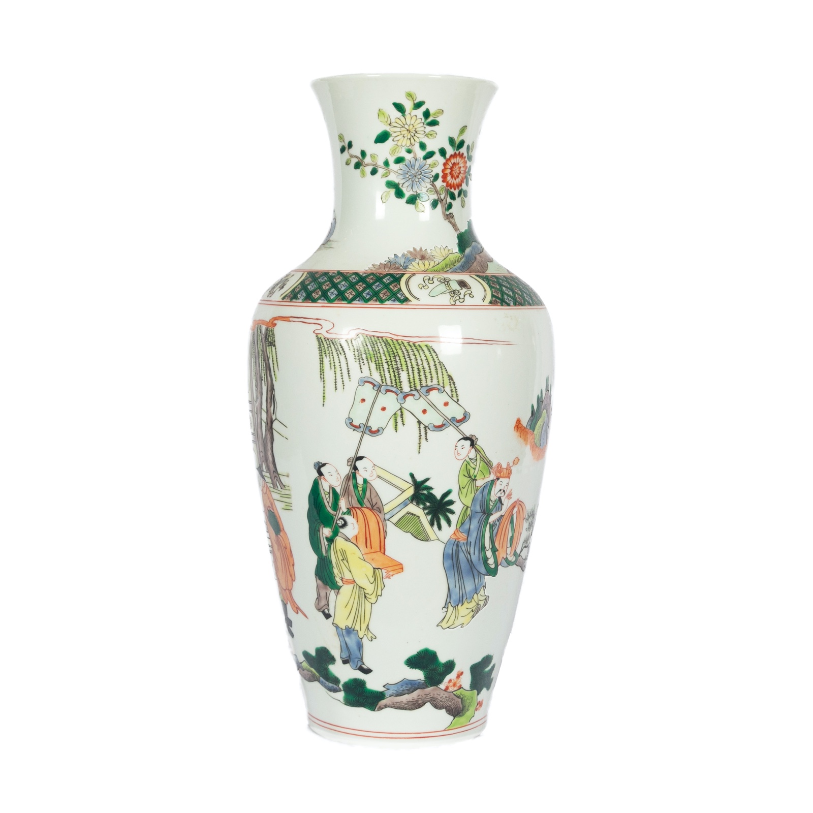 Vaso de formato balaústre em porcelana chinesa decorado em esmaltes... - foto 1 de 3