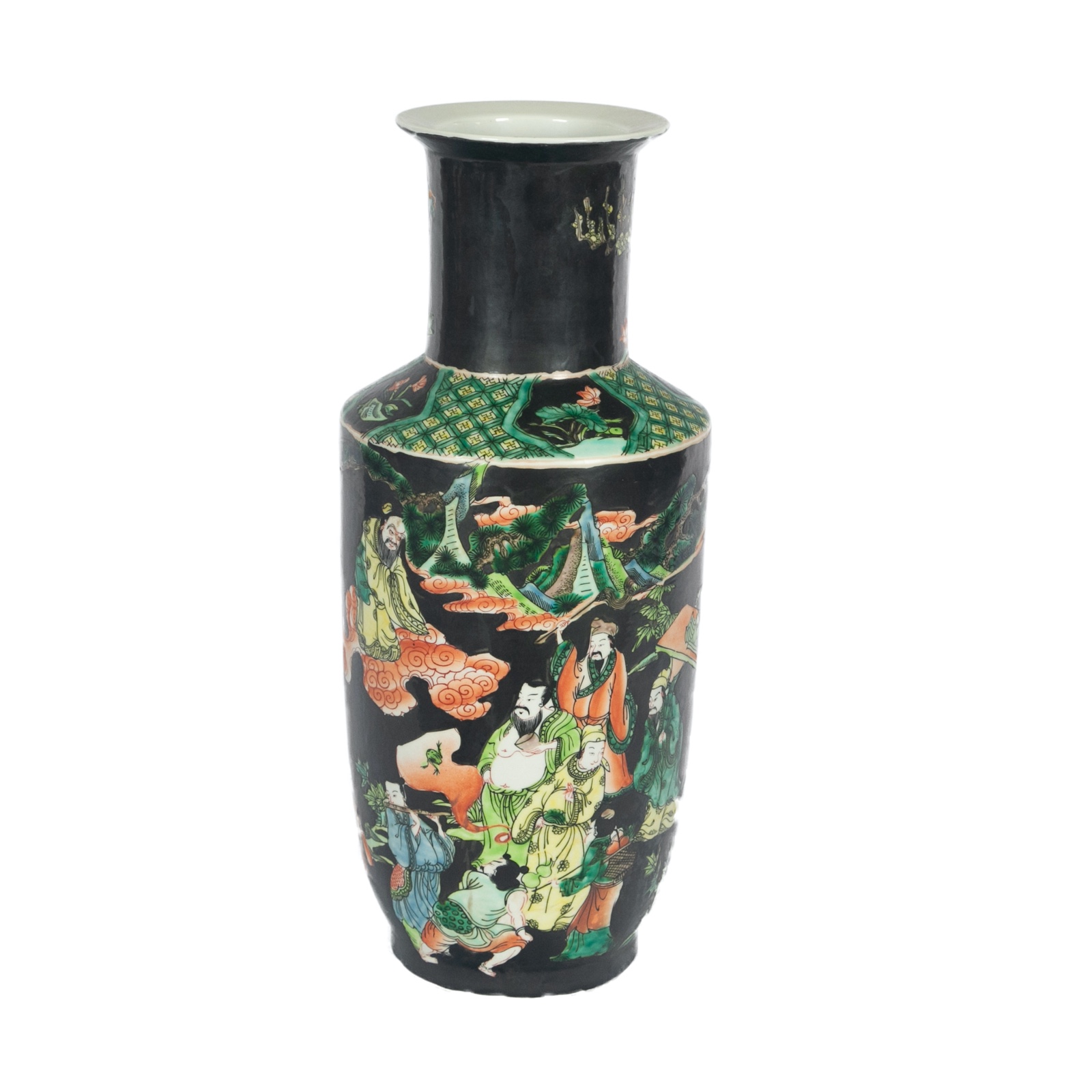 Vaso em porcelana chinesa Famille Noire, de formato balaústre... - foto 2 de 3