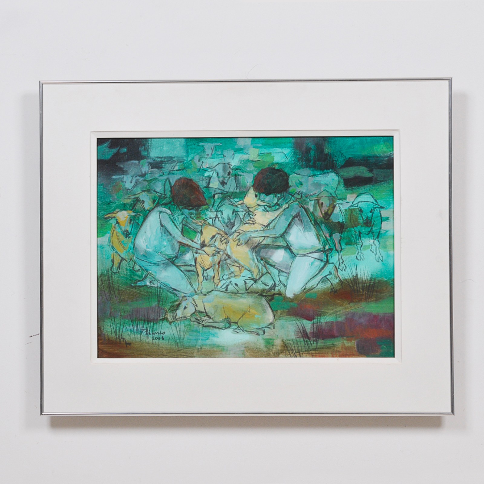 Enrico Bianco (1918-2013), Meninos com carneiros, 2006. - foto 2 de 4