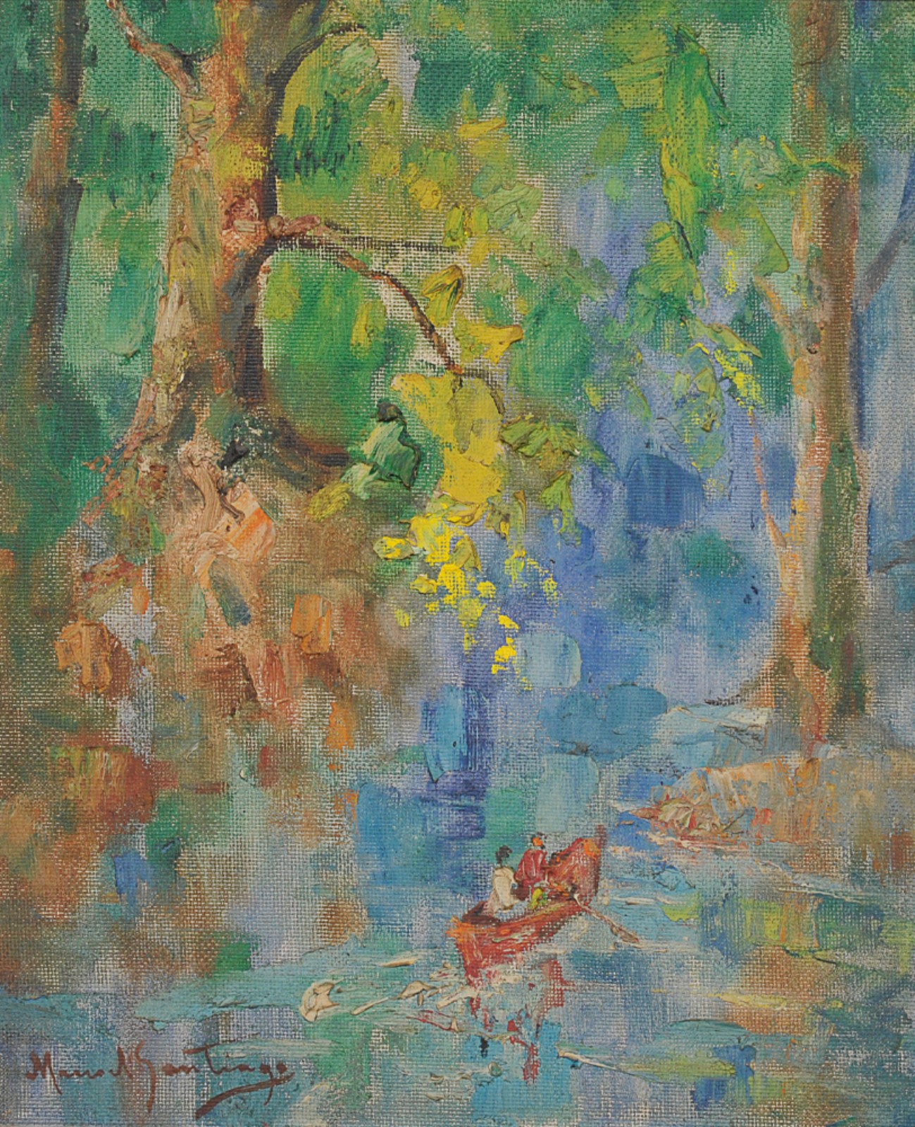 Manoel Santiago (1897-1987), Paisagem com figura no barco - foto 1 de 5