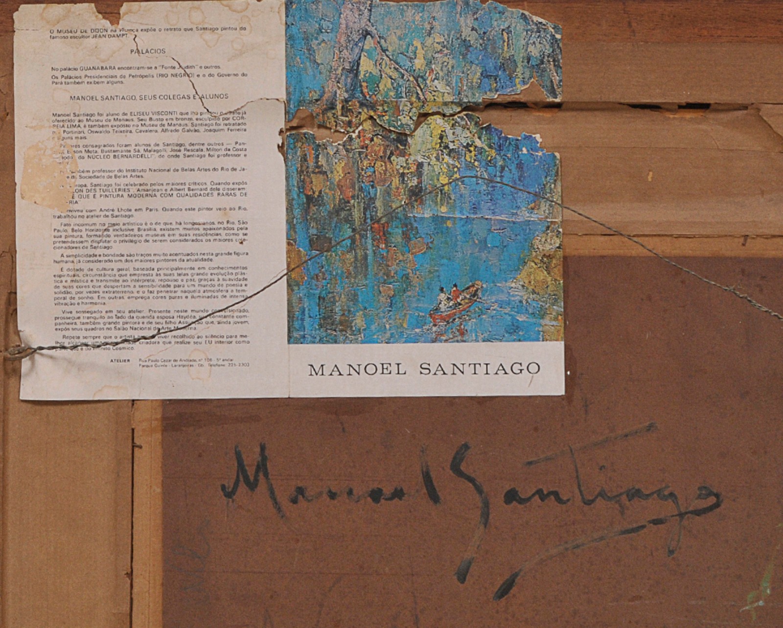 Manoel Santiago (1897-1987), Paisagem com figura no barco - foto 5 de 5