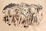 Oswaldo Goeldi (1895-1961), Figuras - Nanquim , bico de pena e aguada s/ papel<br>Ass. Inf. direito
