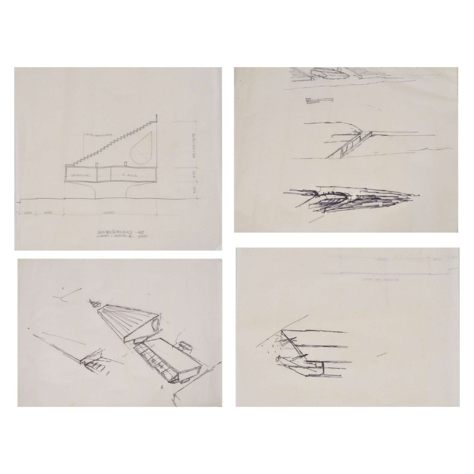 Oscar Niemeyer (1907-2012), Estudo para Sambodromo - RJ - foto 1 de 7