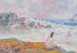 Manoel Santiago (1897-1987), Arpoador, 1975 - Óleo s/ tela<br>Ass. inf. esquerdo
