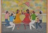 Heitor dos Prazeres (1898-1966), Dança do Frevô - Óleo sobre tela (reentelado)<br>Ass. e datado inf. direito <br>Rio de Janeiro, 1898 -1966<br>Acompanha certificado de autenticidade emitido pelo filho