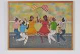 Heitor dos Prazeres (1898-1966), Dança do Frevô - Óleo sobre tela (reentelado)<br>Ass. e datado inf. direito <br>Rio de Janeiro, 1898 -1966<br>Acompanha certificado de autenticidade emitido pelo filho