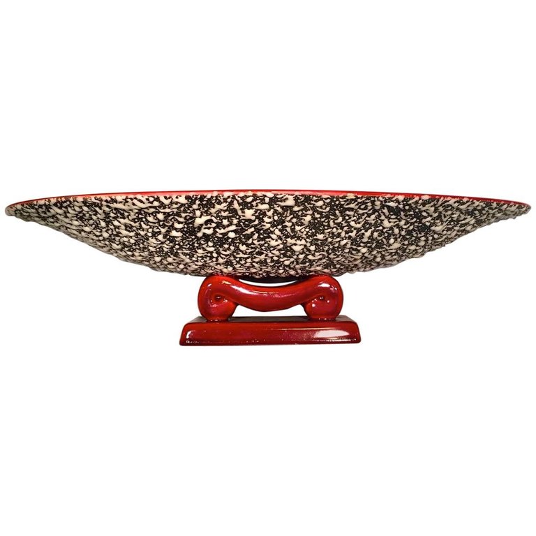 Centro de mesa em porcelana francesa Art Déco com aplicação de base e... - foto 1 de 4