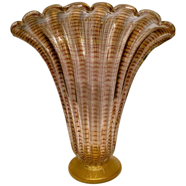 Grande e raro vaso em vidro de Murano. Desenhado por Ercole Barovier... - foto 1 de 4