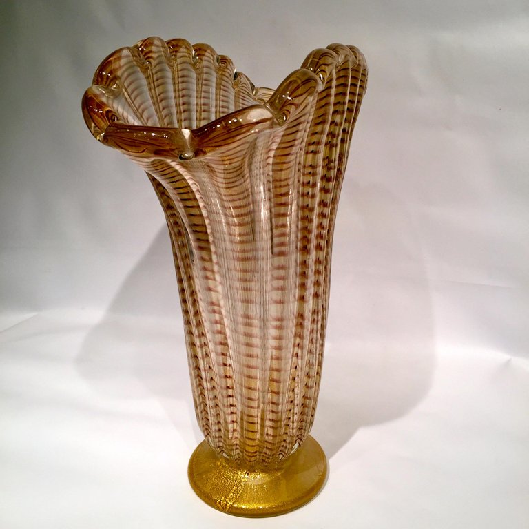Grande e raro vaso em vidro de Murano. Desenhado por Ercole Barovier... - foto 4 de 4