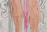 Di Cavalcanti (1897-1976), Duas Mulheres, décad... - Aquarela e nanquim sobre papel<br>Ass. Inf, central<br>Ex-coleção Lucien Finkelstein.<br>Reproduzido catalogo Evandro e Soraia Cals, Leilão de M...