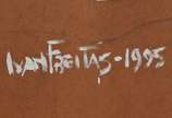 Ivan Freitas (1932-2006), Espera, 1995 - Acrílica s/ duratex <br>Ass. inf. direito e verso<br>Ex -coleção do artista<br>Apresenta certificado de autenticidade emitido pela viúva do artista.
