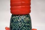 Raro vaso em vidro artistico soprado de Murano ... - Raro vaso em vidro artistico soprado de Murano com técnicas multiplas de aplicação e pigmentação, produzido pela Venini e desenhado por Napoleon...