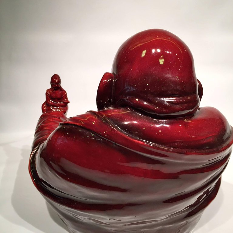 Escultura em porcelana italiana Art Déco na cor vermelho intenso... - foto 5 de 6