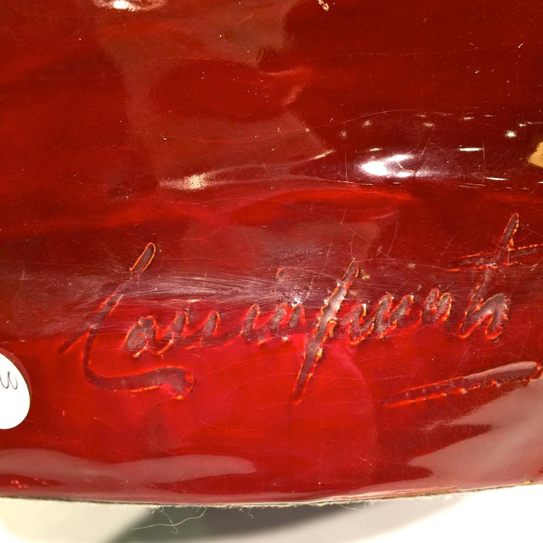 Escultura em porcelana italiana Art Déco na cor vermelho intenso... - foto 6 de 6