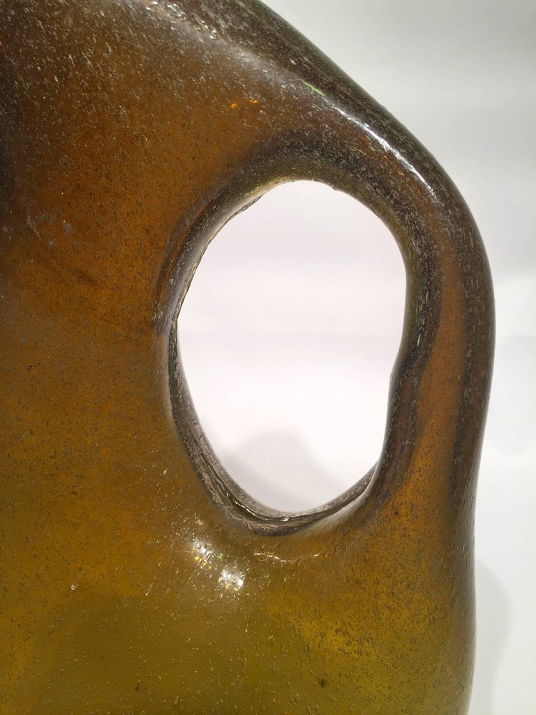 Vaso em vidro artistico soprado de Murano na cor ambar com recorte... - foto 4 de 4