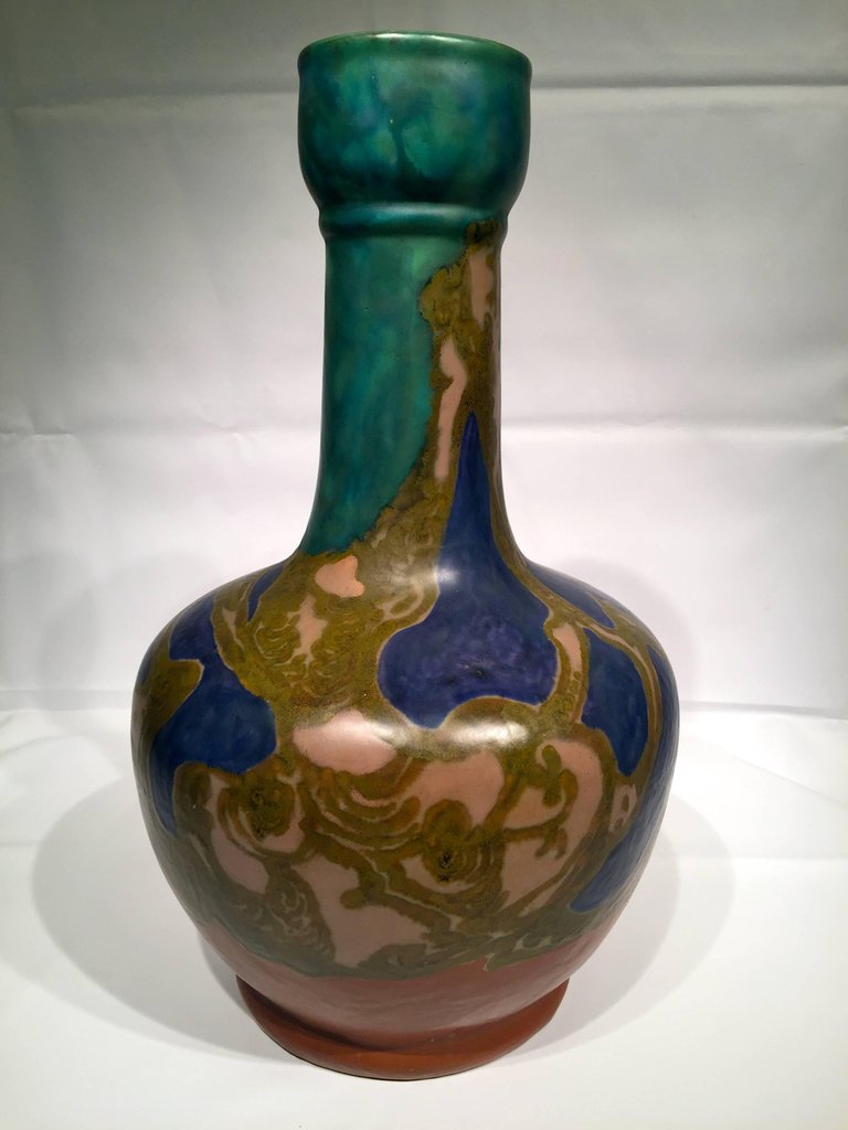Grande vaso em porcelana holandesa com policramia, Art Nouveau... - foto 4 de 4