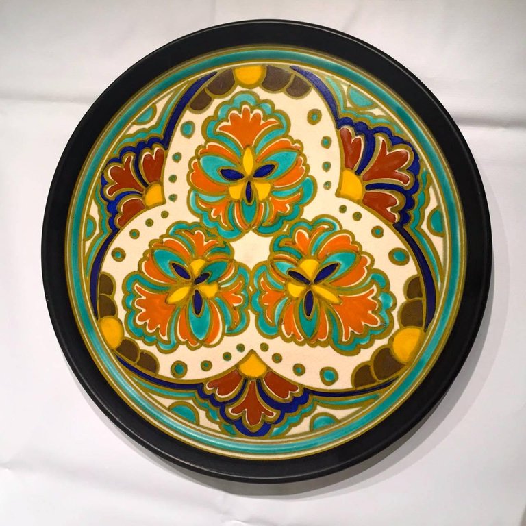 Conjunto de água em porcelana holandesa Art Nouveau com policramia... - foto 2 de 6