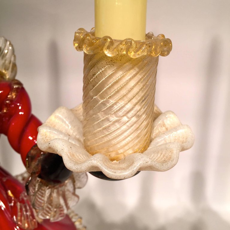 Par de candelabros em vidro artistico soprado de Murano... - foto 2 de 5