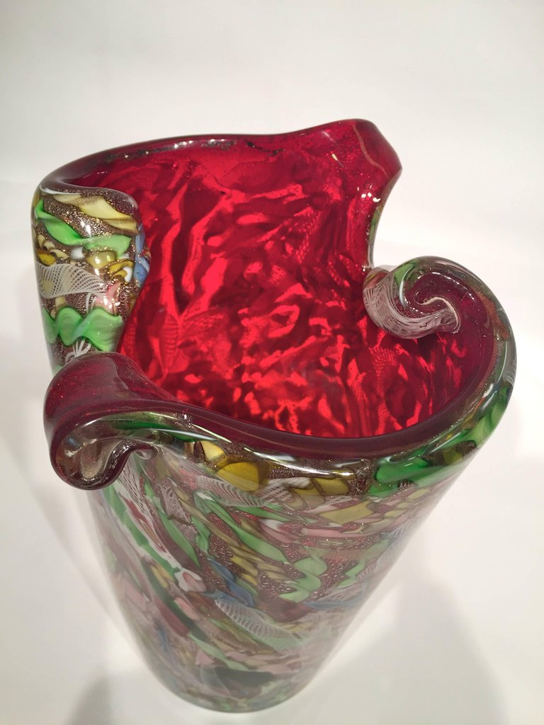Vaso em vidro artistico soprado de Murano, multicolorido com técnicas... - foto 2 de 5