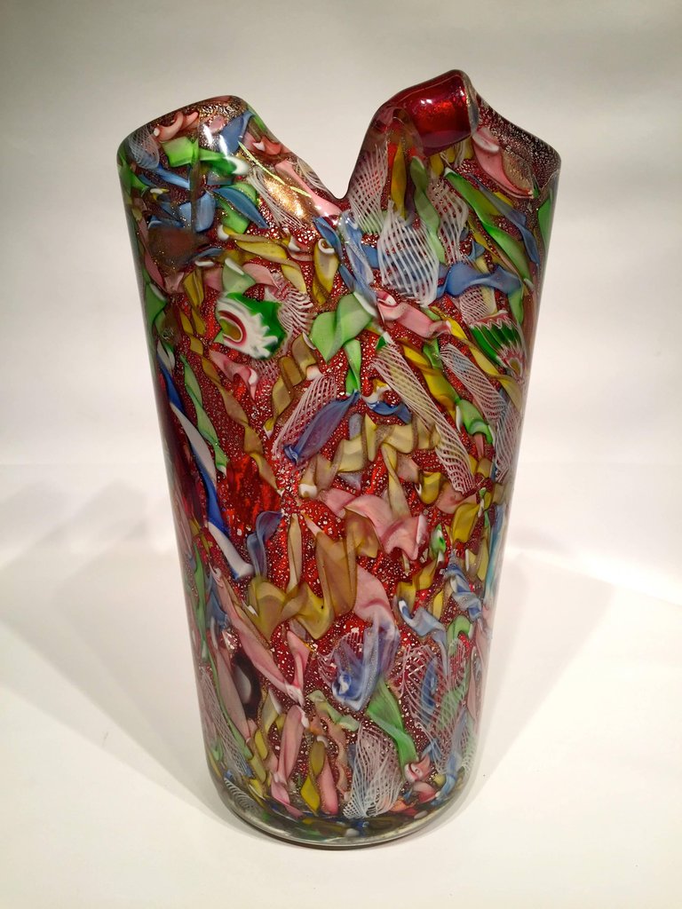 Vaso em vidro artistico soprado de Murano, multicolorido com técnicas... - foto 5 de 5