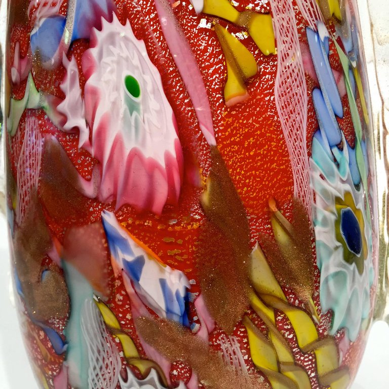 Vaso em vidro artistico soprado de Murano, multicolorido com técnicas... - foto 4 de 4