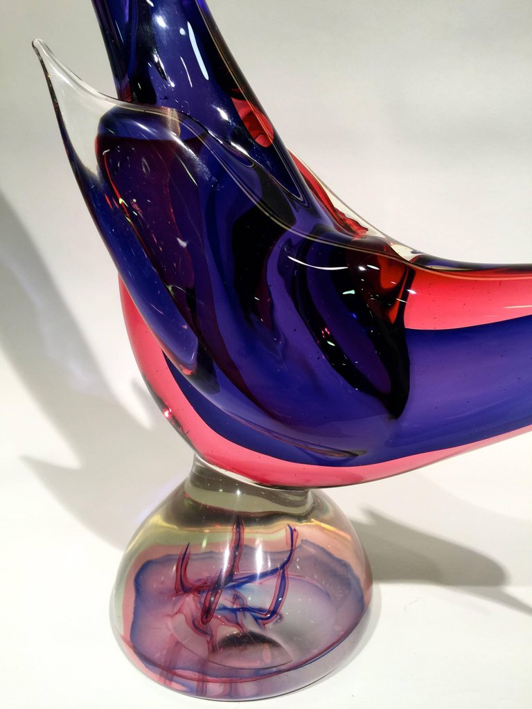 Grande escultura de faisão em vidro artistico soprado de Murano na... - foto 1 de 4