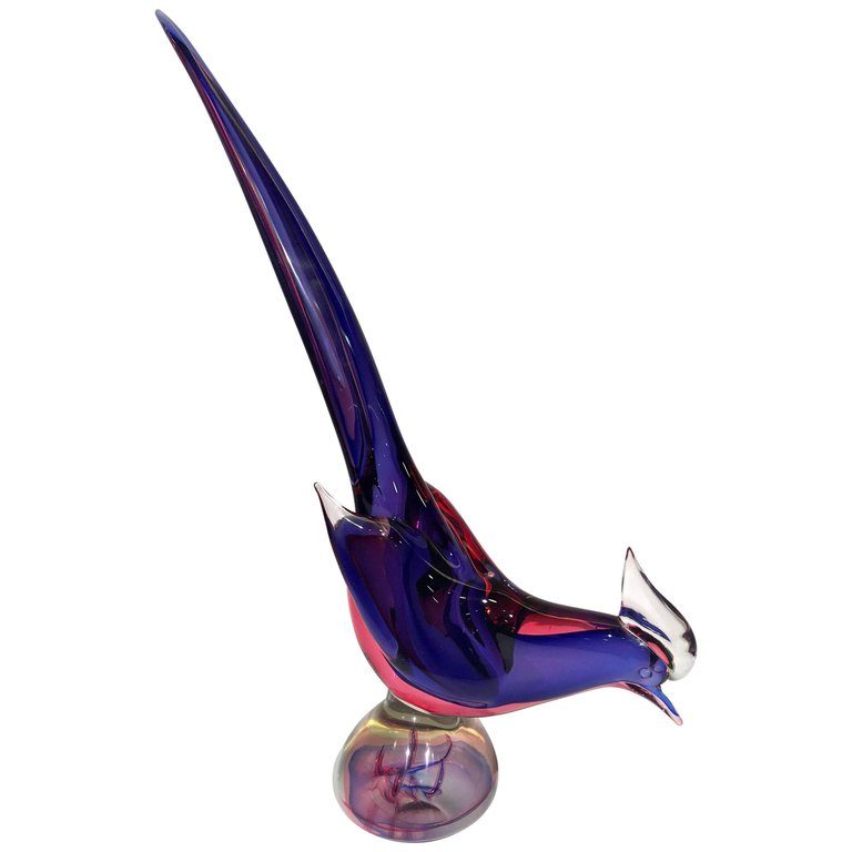 Grande escultura de faisão em vidro artistico soprado de Murano na... - foto 2 de 4