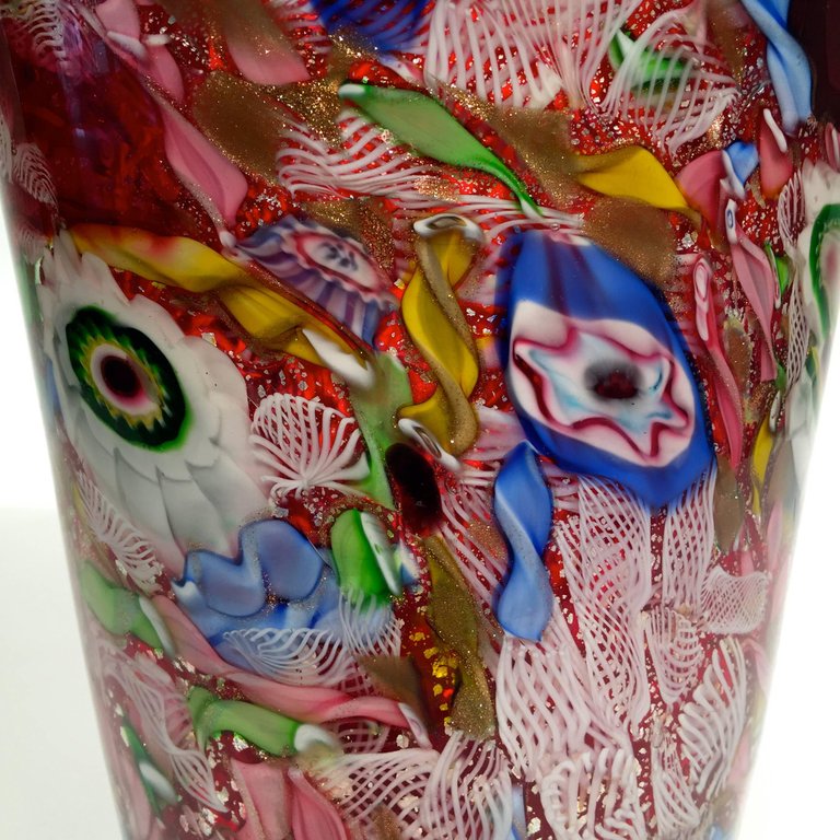 Vaso em vidro artistico soprado de Murano, multicolorido com técnicas... - foto 2 de 5