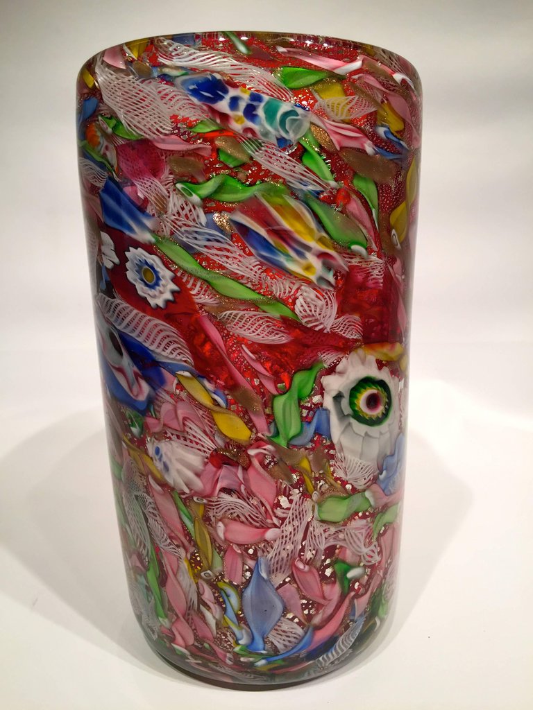 Vaso em vidro artistico soprado de Murano, multicolorido com técnicas... - foto 4 de 5