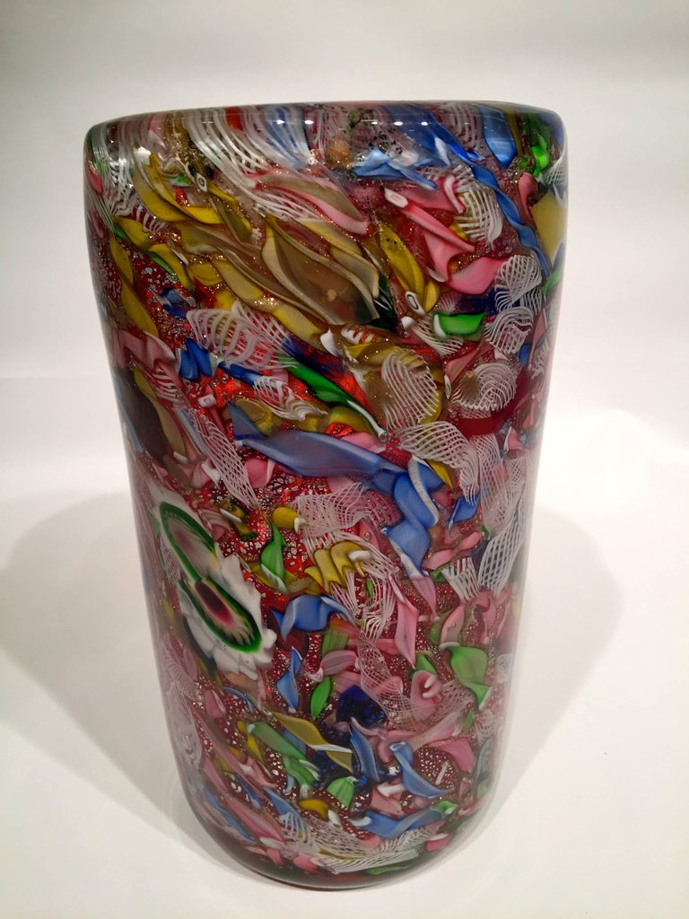 Vaso em vidro artistico soprado de Murano, multicolorido com técnicas... - foto 5 de 5