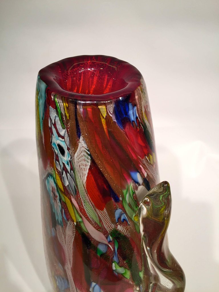 Vaso em vidro artistico soprado de Murano, multicolorido com técnicas... - foto 3 de 5