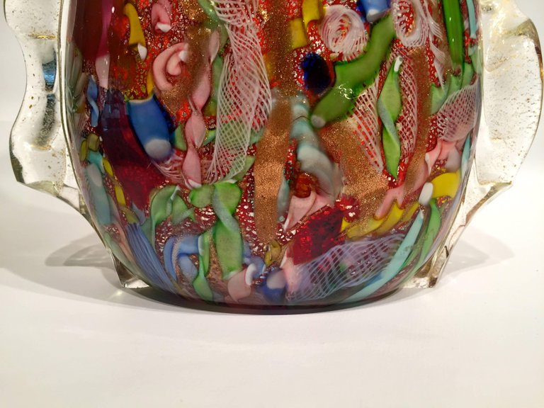 Vaso em vidro artistico soprado de Murano, multicolorido com técnicas... - foto 5 de 5