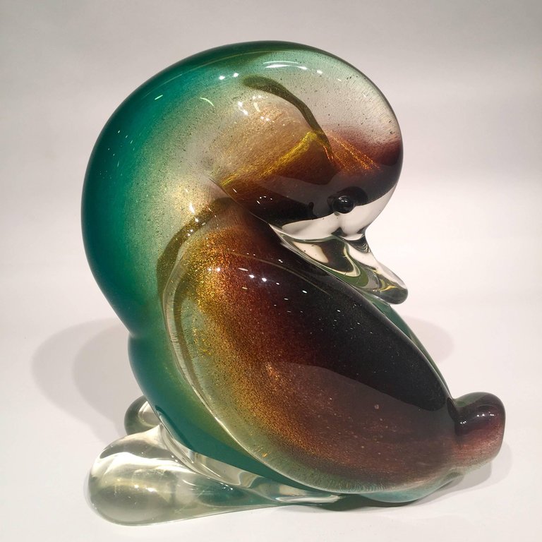 Escultura de pato em vidro de Murano soprado artisticamente... - foto 4 de 4
