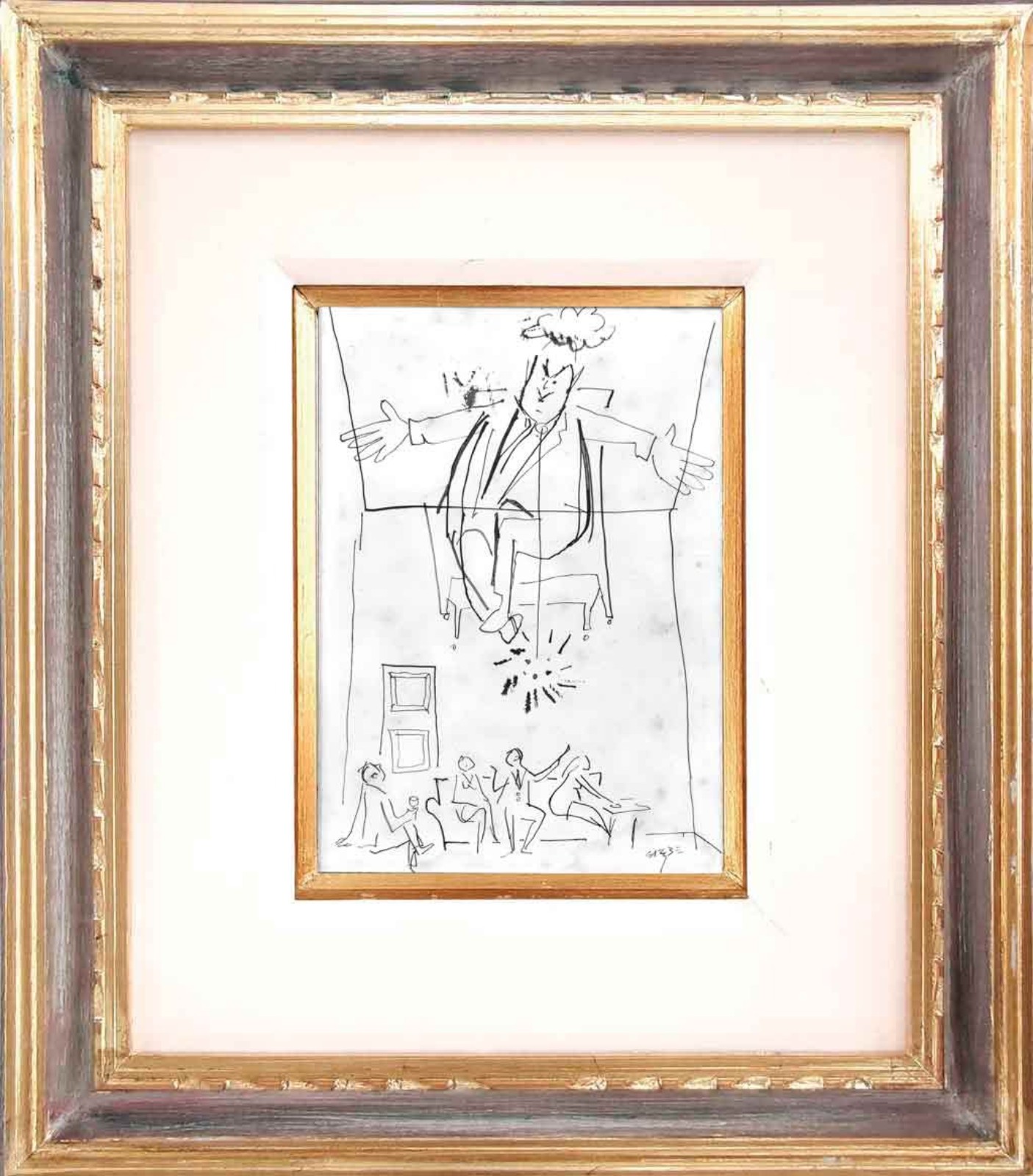 Hector Carybé (1911-1997), Cenas em uma Cantina Italiana - Charge, Caricatural, Storyboard - Atribuído aos anos 1950-60 - foto 2 de 3
