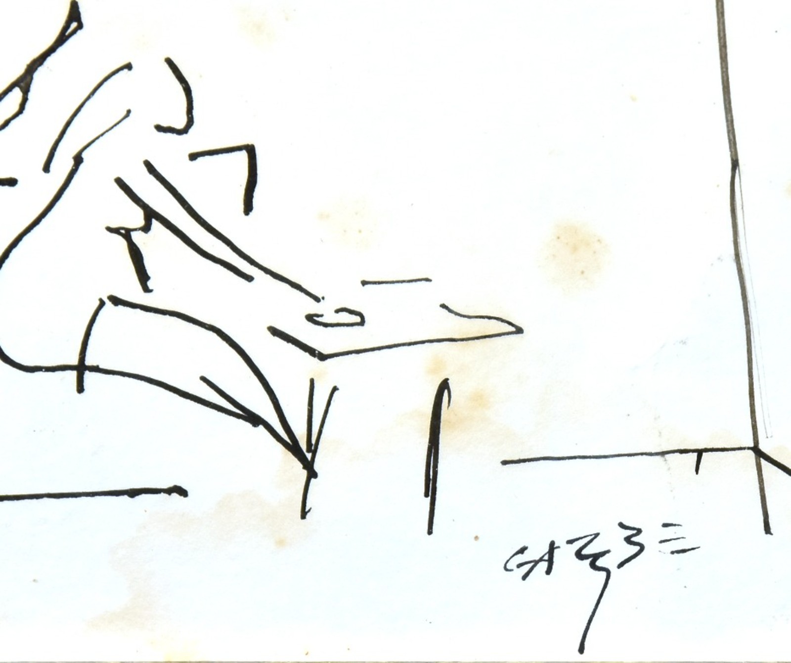 Hector Carybé (1911-1997), Cenas em uma Cantina Italiana - Charge, Caricatural, Storyboard - Atribuído aos anos 1950-60 - foto 3 de 3