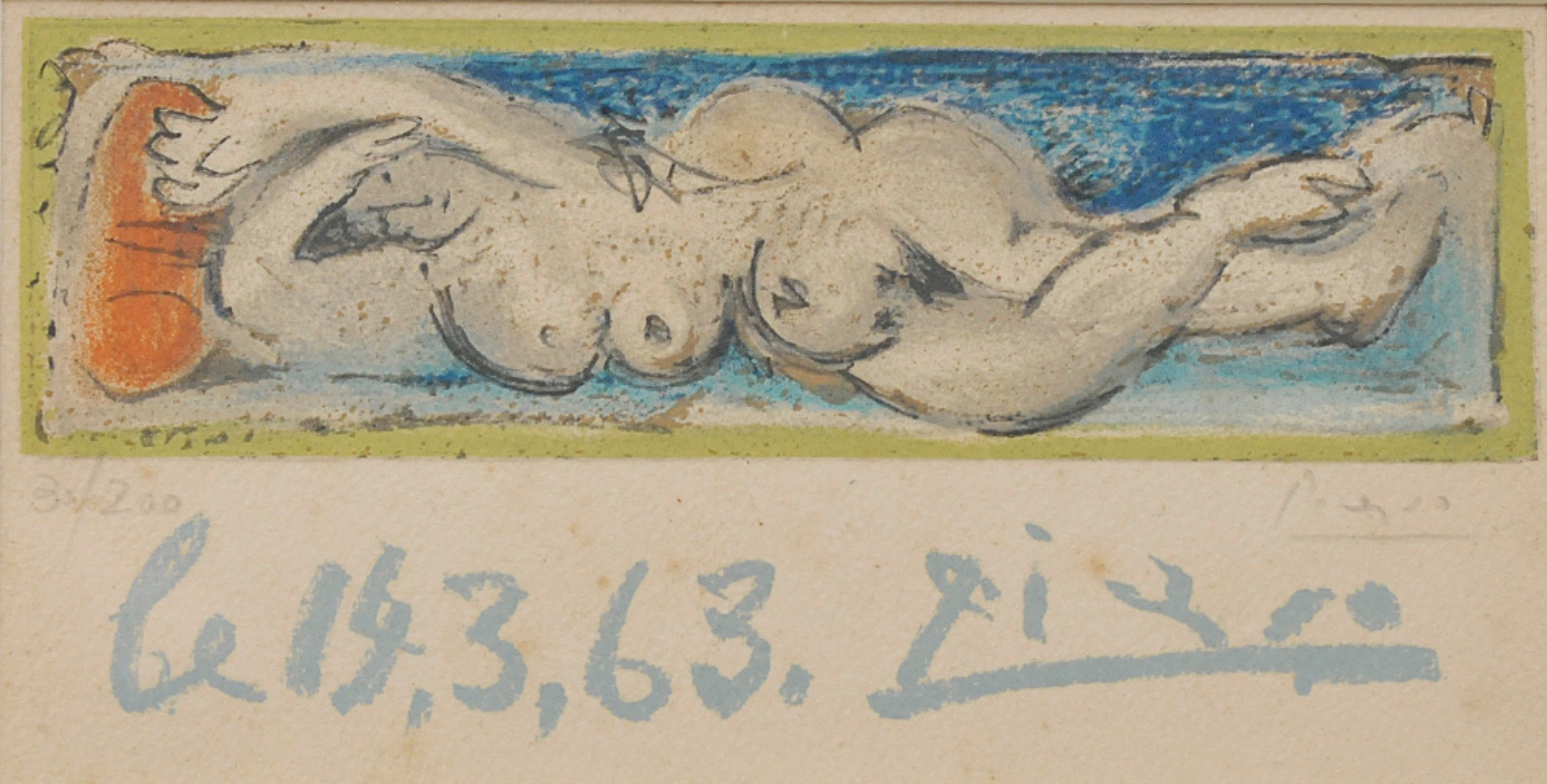 Pablo Picasso (1881-1973), " Nú Feminino - Le 14.03.63" - foto 1 de 5