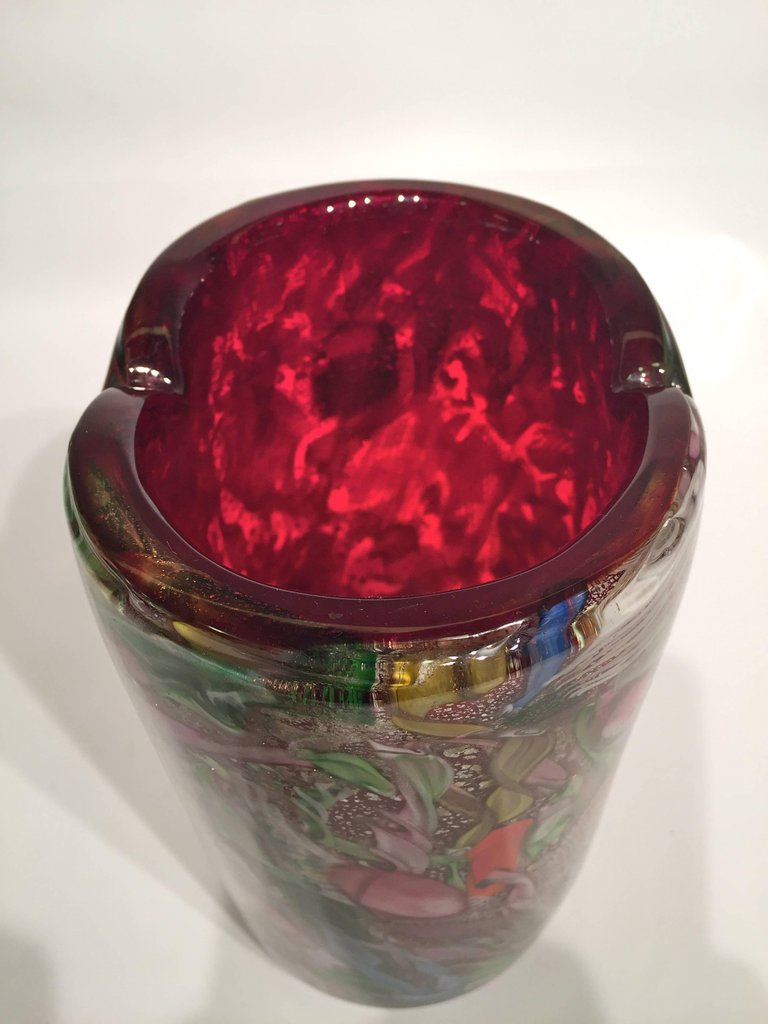 Vaso em vidro artistico soprado de Murano, multicolorido com técnicas... - foto 3 de 4