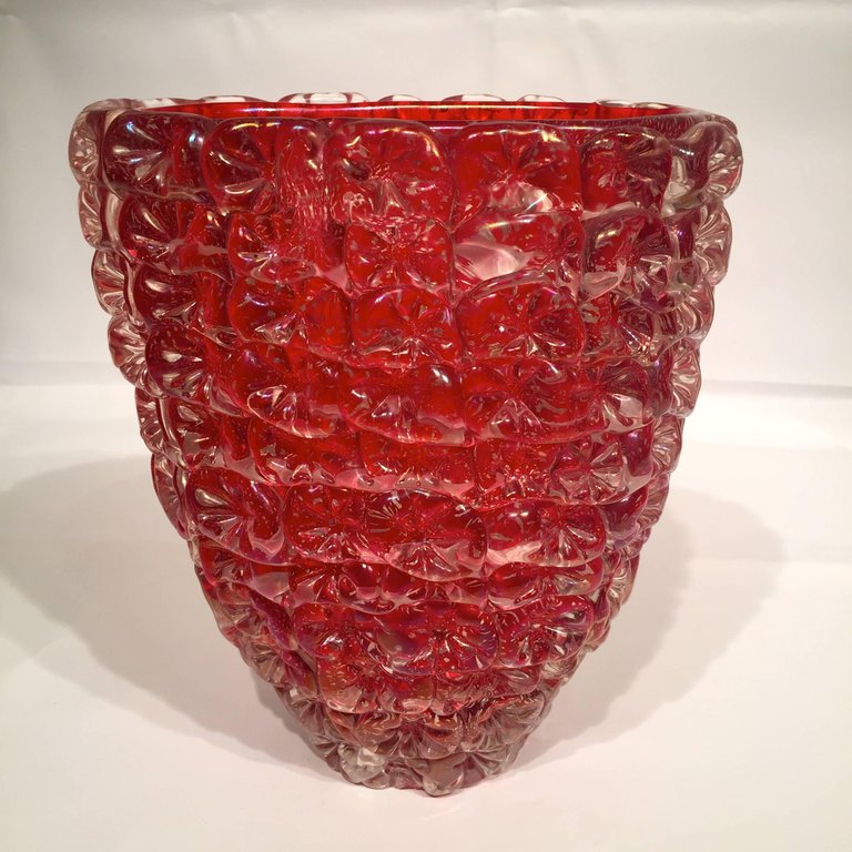 Vaso em vidro artistico soprado de Murano na cor Rubi com intensa... - foto 2 de 4