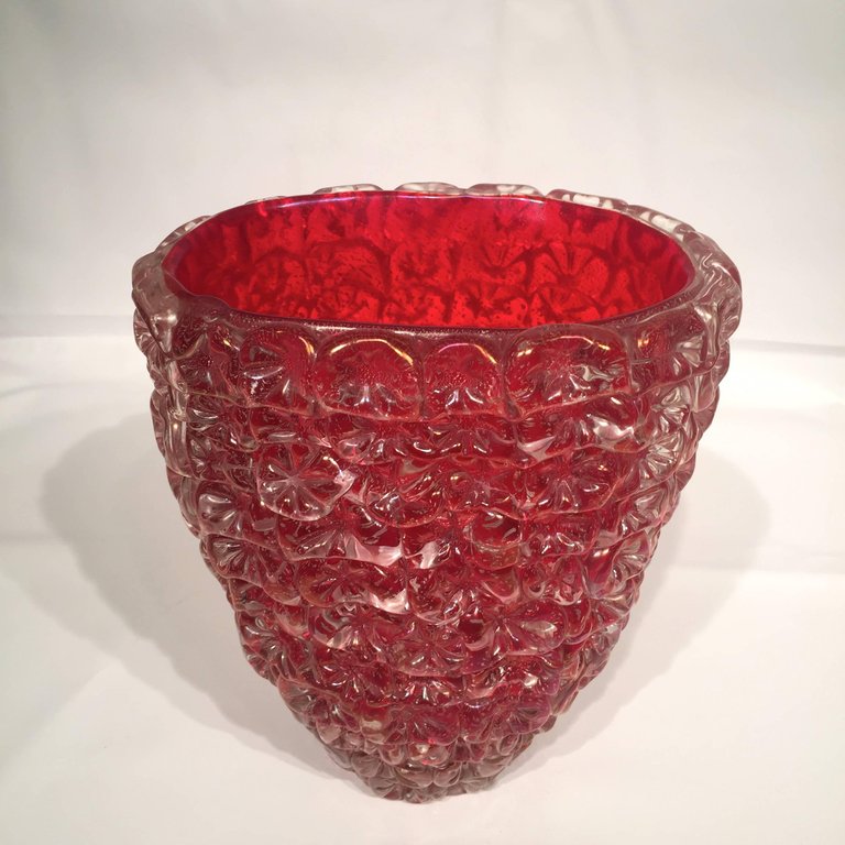 Vaso em vidro artistico soprado de Murano na cor Rubi com intensa... - foto 3 de 4