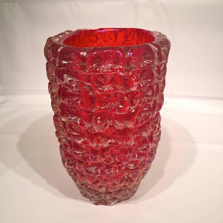 Vaso em vidro artistico soprado de Murano na cor Rubi com intensa... - foto 4 de 4